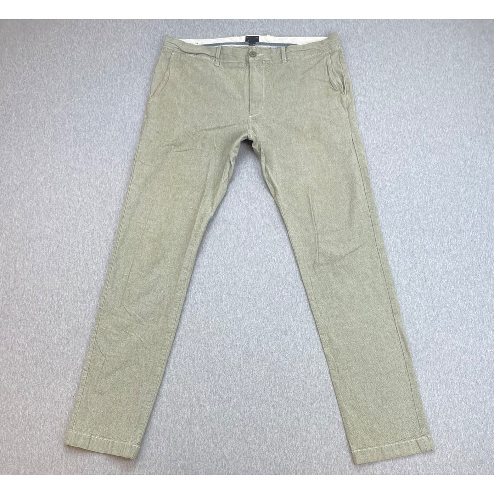 J Crew Pants Mens 34 x 34 Green Cotton Blend Stretch 484 Slim Stretch Flat Front